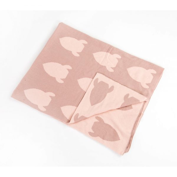 Manta de punto algodón organico ROSA - Imagen 3