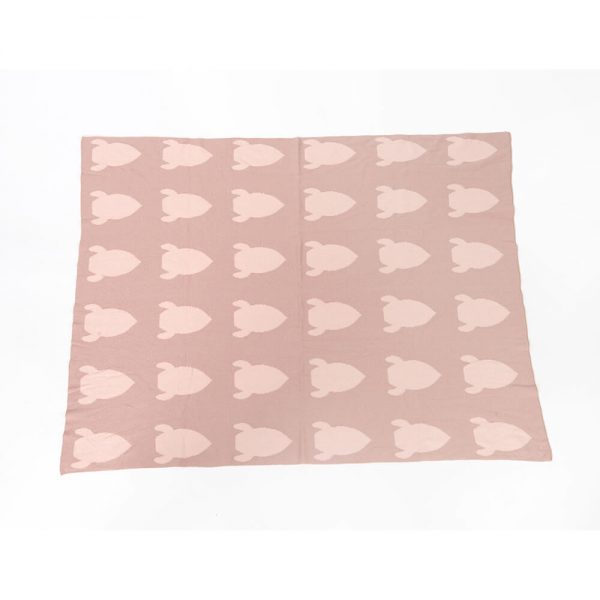 Manta de punto algodón organico ROSA - Imagen 4