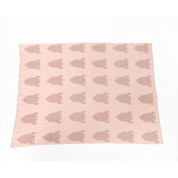 Manta de punto algodón organico ROSA - Imagen 5