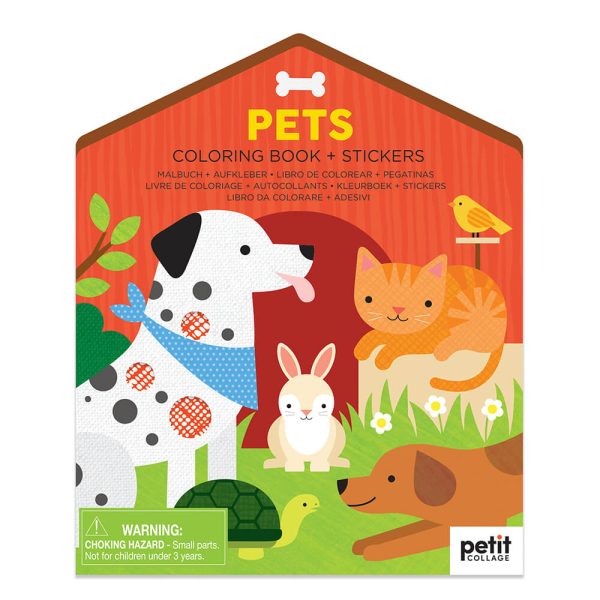 Libro colorear + Adhesivos: ANIMALES COMPAÑIA (PTC694)