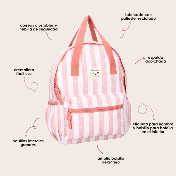 Mochila Lille Rayas Rosa - Imagen 6